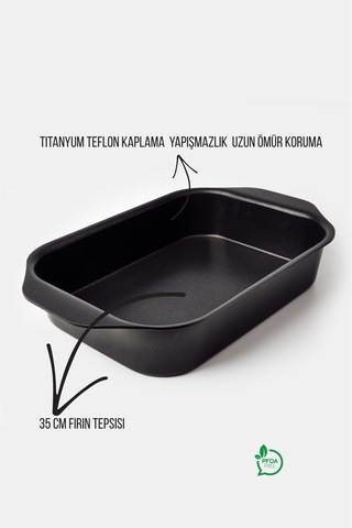 Fin 35x25 Cm Dikdörtgen Tepsi Siyah
