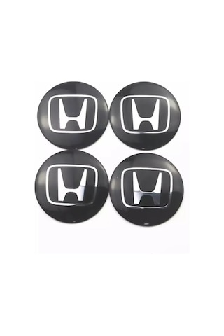 HONDA LOGOLU 56 MM JANT GÖBEK STICKER (SİYAH-GÜMÜŞ)
