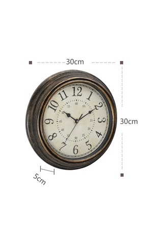 Vintage Kuvars Duvar Saati 30 Cm Sessiz Tik Tak Büyük Rakamlar Ve Qd Diğer