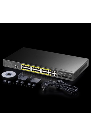 Cudy GS2028PS4 4combo 1konson 24 Port Gigabit 400 W Poe Yönetilebilir Metal Rack Mount Switch