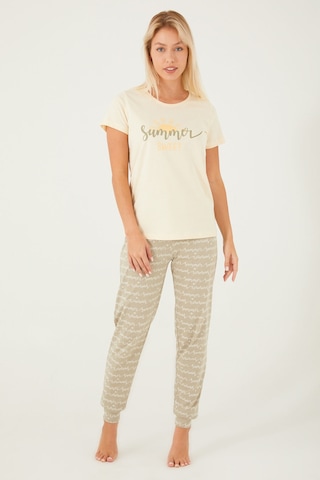 Arnetta 2483 Kadın Kısa Kol Pijama Takım Fildişi