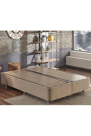 Nironyatak Niron Ela Baza -150X200 Cm Çift Kişilik Sandıklı Sütlü Kahve Kuma