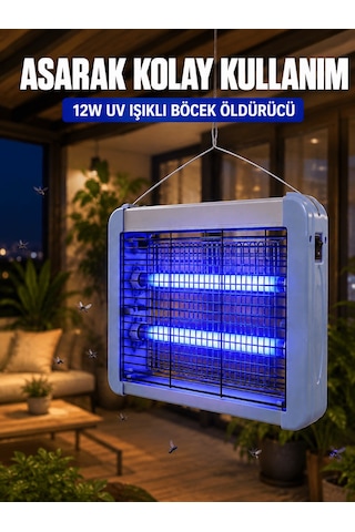 Uv Işıklı Sinek Öldürücü Lamba 12w Çift Tüplü Elektrikli Böcek Öldürücü Aklby-bsva58