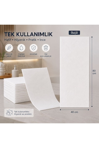 Genel Kullanım Amaçlı Tek Kullanımlık Havlu 20 Adet 40x80 Cm Beyaz
