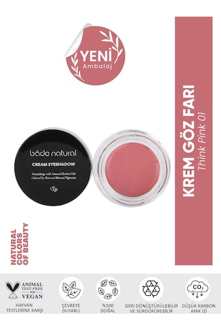 Bade Natural Krem Göz Farı 01 Think Pink