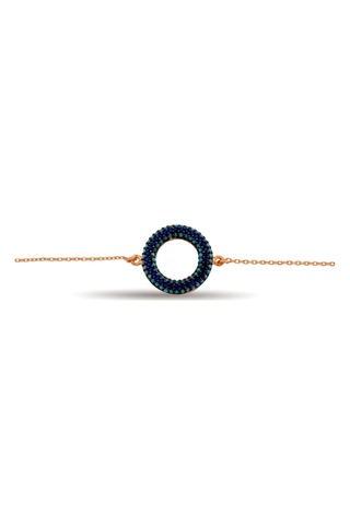 925 Ayar Gümüş Zirkon Taşlı Renk Halkası Bileklik - B031801 Rose Gold