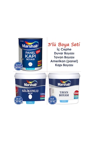 Marshall Özel Mat Duvar Boyası 15Lt=20Kg+Tavan Boyası 6Lt=10Kg+Ma