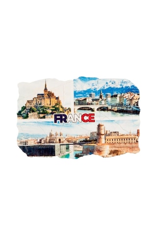 Fransa Temalı Fresco Magnet