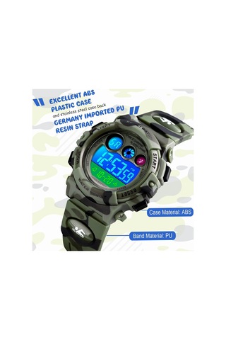 Çocuklar İçin Dijital Spor Saati Erkek Kız Çocuk Su Geçirmez Elektronik Çok Fonksiyonlu Günlük Açık Hava Saatleri 7 Renkli Led Işıklı Alarm Kronometre Kol Saati Diğer