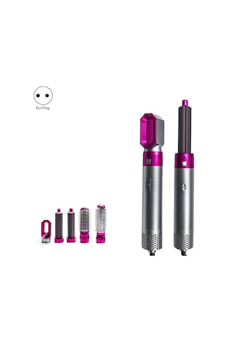 Sones 5'i 1 Arada Sıcak Hava Tarak Otomatik Düzleştirme Çift Amaçlı Saç Kurutma Makinesi Gümüş+gül Kırmızısı Ab Fişi