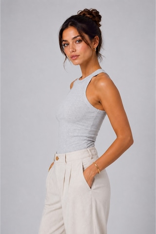 Parshey Kadın Halter Yaka Body Fit Kalıp Basic Rahat & Günlük Kullanım Gri