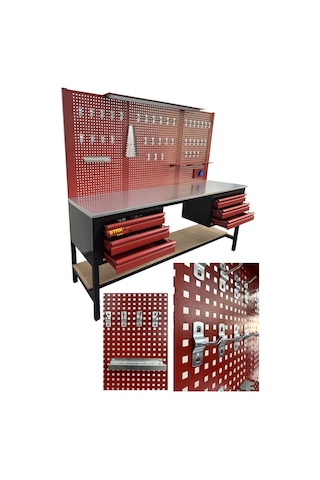 Staxx 6 Çekmeceli 2 Metre Takım Tezgahı Alet Dolabı Atölye Seti