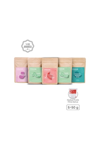 Dünya Kahveleri Deneme Seti Çekirdek Kahve – 5 Farklı Tür, 250 gr Premium Kahve Paketi