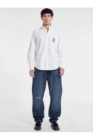 Guess Jeans Erkek Beyaz Regular Fit Gömlek M5yh64whfk1-g011 Beyaz