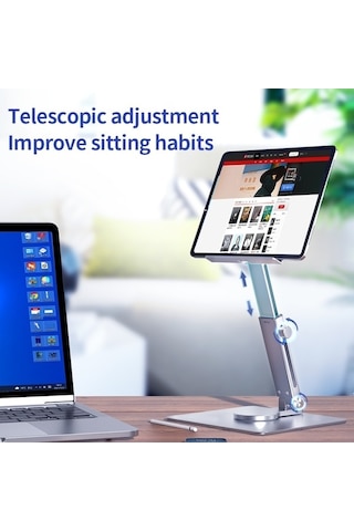 Ebitda 360 Derece Dönümlü H06 Laptop Standı - Hafif Alüminyum - Ergonomik Tasarım - Tablet Tutucu