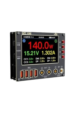 İ2c C09 Dijital Dalga Formu Ampermetresi 0-40v 8a Şarj Ve Voltaj Test Cihazı