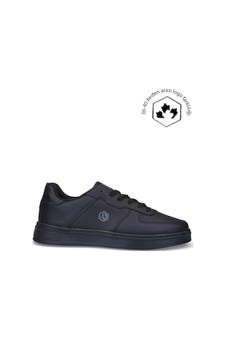 Nstil Unisex Spor Ayakkabı Rahat Yumuşak Taban Kaymaz Günlük Bağcıklı Sneaker 408 Siyah