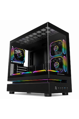 Zoko Venüs Siyah 6x12cm Argb Fan Temper Cam M.atx Oyuncu Bilgisayar Kasası
