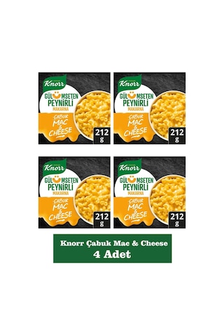 Knorr Çabuk Mac & Cheese Peynirli Makarna 212 Gr X 4 Adet