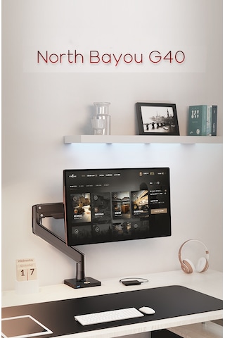 North Bayou Nb G45 Gaz Yay Kolu 27-40 Inç Ekran Masaüstü Monitör Tutucu 360 3-12kg
