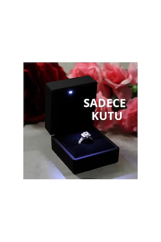 Işıklı Tektaş Yüzük Kutusu Led Evlilik Teklifi Kutusu Pırlanta Alyans Hediye Kutusu Diğer 08495897