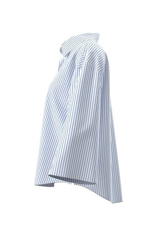 Calvin Klein Kadın Relaxed Poplin Mavi Kısa Gömlek-13382 Mavi