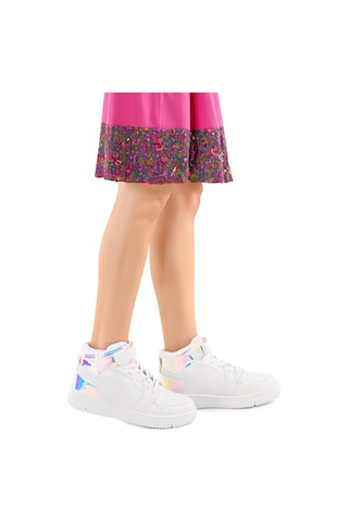 Kiko Kids Haykat Hologram Cırtlı Kız Çocuk Spor Ayakkabı Beyaz