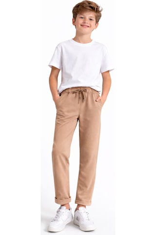 Irem Erkek Çocuk /kız Çocuk Bel Lastikli İpli Duble Paça Model Cepli Açık Kahve Camel Renk Eşofman Altı Camel