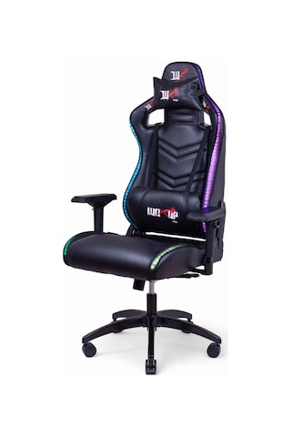Prıme Rgb Oyuncu Koltuğu Işıklı Oyuncu Koltuğu Rgb Gamer Koltuk Siyah Deri - Rgb Aydınlatma