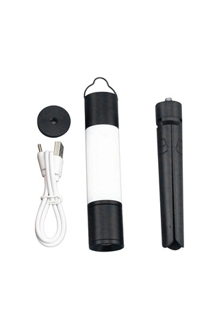 Açık Hava Kamp Led Teleskopik El Feneri Tripod Somunları,c Siyah