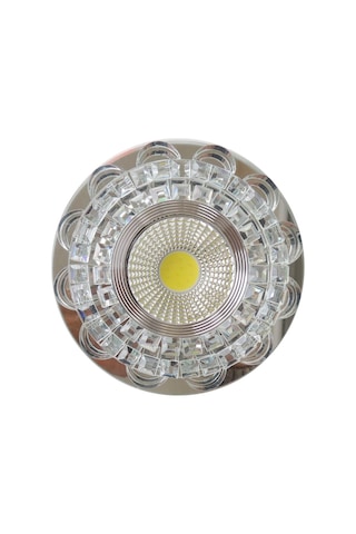 Silver Kristal Cam Sıva Altı Spot Cob Led Armatür Beyaz Işıklı Silver