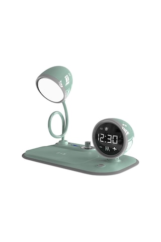 S-link Sl-cw21 Yeşil Telefon Uyumlu Fast Şarj 15w Ayarlanabilir Led Işıklı Masa Lambası Çok Renkli