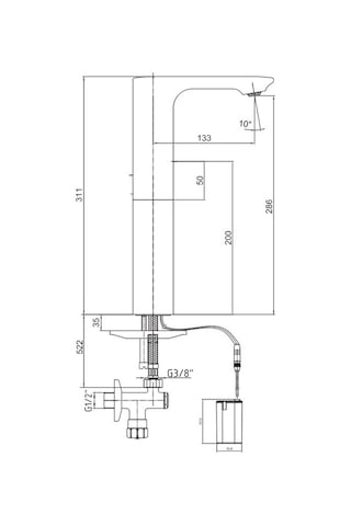 Eca 108108036 Compact Pilli Çift Su Girişli Yüksek Tip Fotoselli Lavabo Bataryası