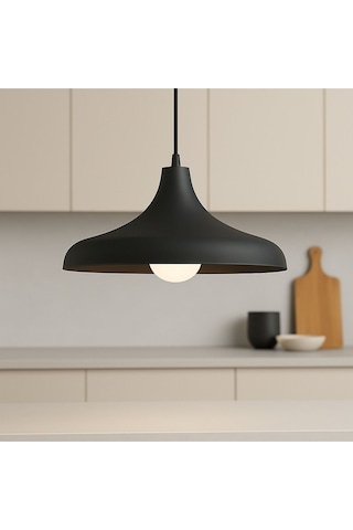 Aura Metal Tekli Siyah Sarkıt Avize Retro Rustik Model Avize