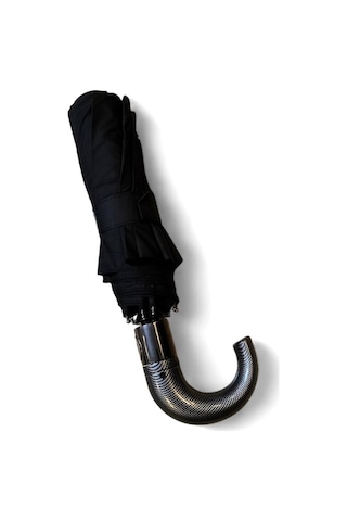 Baginn 10 Telli Full Otomatik Baston Saplı Şemsiye 95 Cm Çap 33 Cm Kapalı Boyut Çanta Boy Çelik Telli Siyah