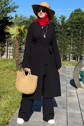 Rabia Şamlı Yaren Üçlü Takım Siyah Çok Renkli