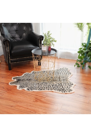Youmex Leopar Desenli Dekoratif Halı - Oturma Odası, Yatak Odası, Çocuk Odası İçin 100x94 Cm - Doğa Stili Dekor Ve Ticari Kullanım