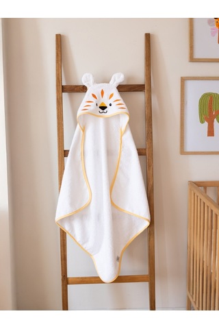 %100 Pamuk Kutulu Hediye Yenidoğan/bebek Bornoz Seti 4 Parça / Kelebek Kar Beyaz