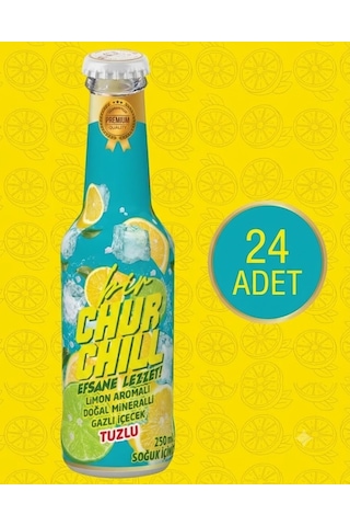 Bir Churchill Efsane Lezzet Limon Aromalı Doğal Mineralli Gazlı İçecek - Tuzlu - 24 Adet