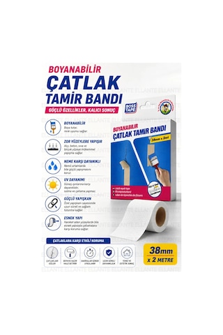 Boyanabilir Çatlak Tamir Bandı 38 Mm X 2 Metre Kendinden Yapışkanlı Duvar Ve Tavan Çatlak Onarım B