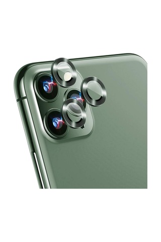 Nettech Apple Uyumlu iPhone 11 Pro Damla Model 3in Kamera Cam Koruyucu - Koyu Yeşil