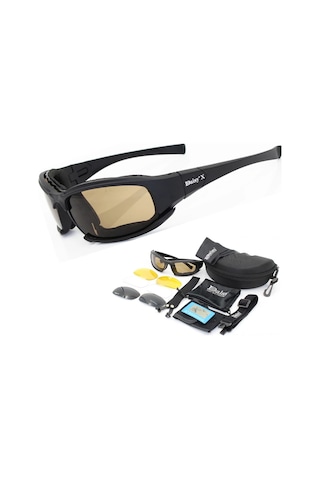 Yaozixa X7 Daisy Tactical Güneş Gözlüğü - Polarize Lensli Motosiklet, Bisiklet Turları İçin Rüzgar, Kum Ve Darbe Koruyucu Çok Renkli