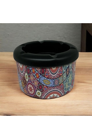 Mandala Desen Metal Mini Sigara Küllüğü Karışık 8cm