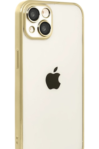 Newface Apple Uyumlu iPhone 15 Razer Lensli Silikon Semeglbl - 35 - Gold