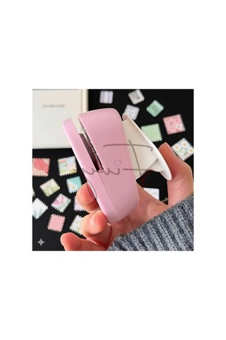 Pul Şeklinde Delgeç İle Pembe Tasarım Scrapbooking Malzemesi 124-Pembe
