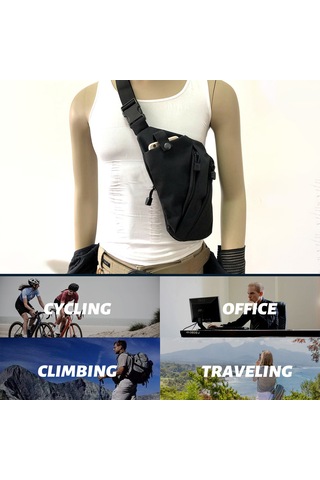 Moveevo Erkek Nylon Outdoor Çanta - Su Geçirmez, Çok Fonksiyonlu, Çapraz Askılı/göğüs Çantası, Yeşil Sol Omuz Xb-006 Yeşil