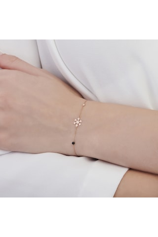 Altınbaş Pırlanta Spinel Taşlı Kar Tanesi Bileklik INT124P-14K