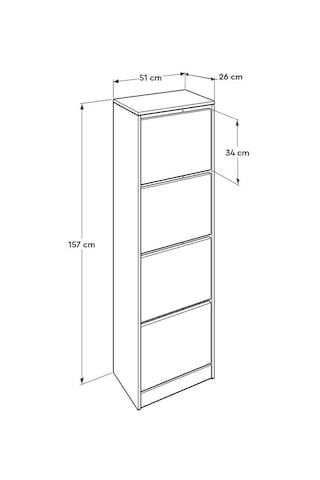Flat Duo 4 Katlı Ayakkabılık Dolabı - Mor