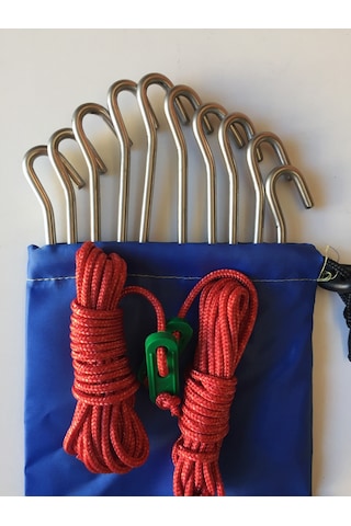 Çadır Kazığı 10 Adet Paslanmaz 304 Çelik Açık Gri