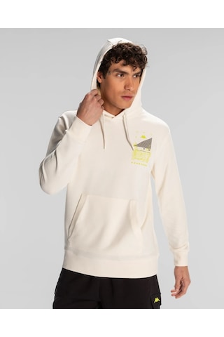 Kappa Authentic Spacetime Hoodie Erkek Sweatshirt-beyaz Beyaz